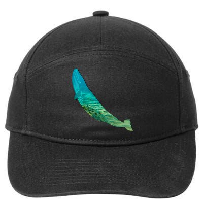 Humpback Whale Lovers Silhouette Earth Day And Ocean Week Gift 7-Panel Snapback Hat