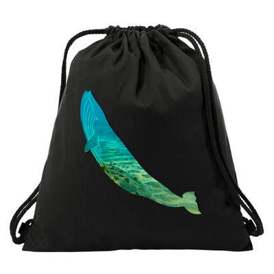 Humpback Whale Lovers Silhouette Earth Day And Ocean Week Gift Drawstring Bag