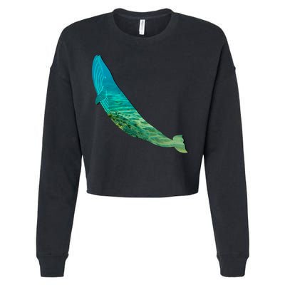 Humpback Whale Lovers Silhouette Earth Day And Ocean Week Gift Cropped Pullover Crew