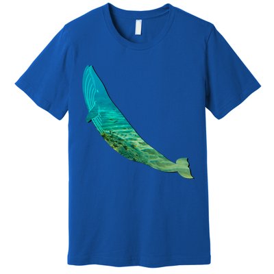 Humpback Whale Lovers Silhouette Earth Day And Ocean Week Gift Premium T-Shirt