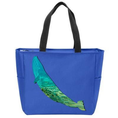 Humpback Whale Lovers Silhouette Earth Day And Ocean Week Gift Zip Tote Bag