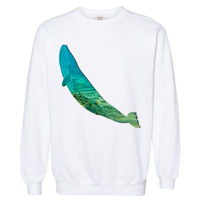 Humpback Whale Lovers Silhouette Earth Day And Ocean Week Gift Garment-Dyed Sweatshirt