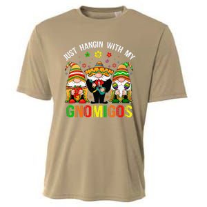 Hangin With My Gnomigos 3 Mexican Gnomes Cinco De Mayo Cooling Performance Crew T-Shirt