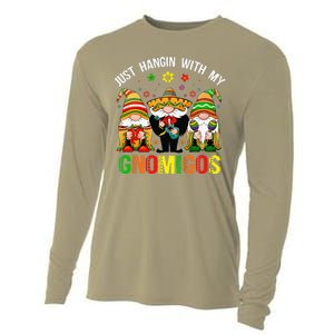 Hangin With My Gnomigos 3 Mexican Gnomes Cinco De Mayo Cooling Performance Long Sleeve Crew