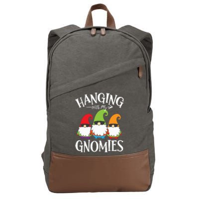 Hanging With My Gnomies Gnomes Christmas Squad Cotton Canvas Backpack