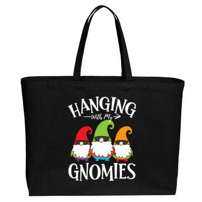 Hanging With My Gnomies Gnomes Christmas Squad Cotton Canvas Jumbo Tote