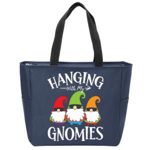 Hanging With My Gnomies Gnomes Christmas Squad Zip Tote Bag