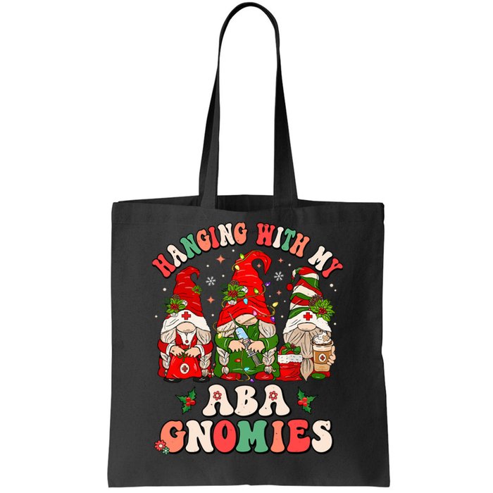 Hanging With My Aba Gnomies Cute Christmas Aba Therapy Tote Bag