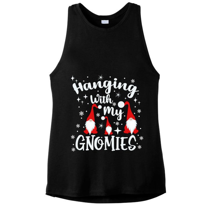Hanging With My Gnomies Christmas Winter Ladies PosiCharge Tri-Blend Wicking Tank