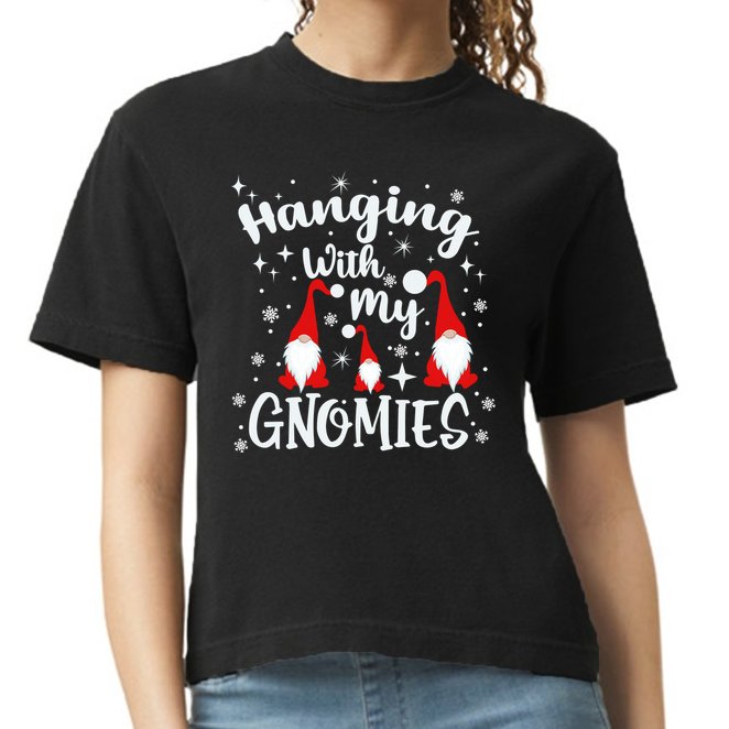Hanging With My Gnomies Christmas Winter Comfort Colors Boxy T-Shirt