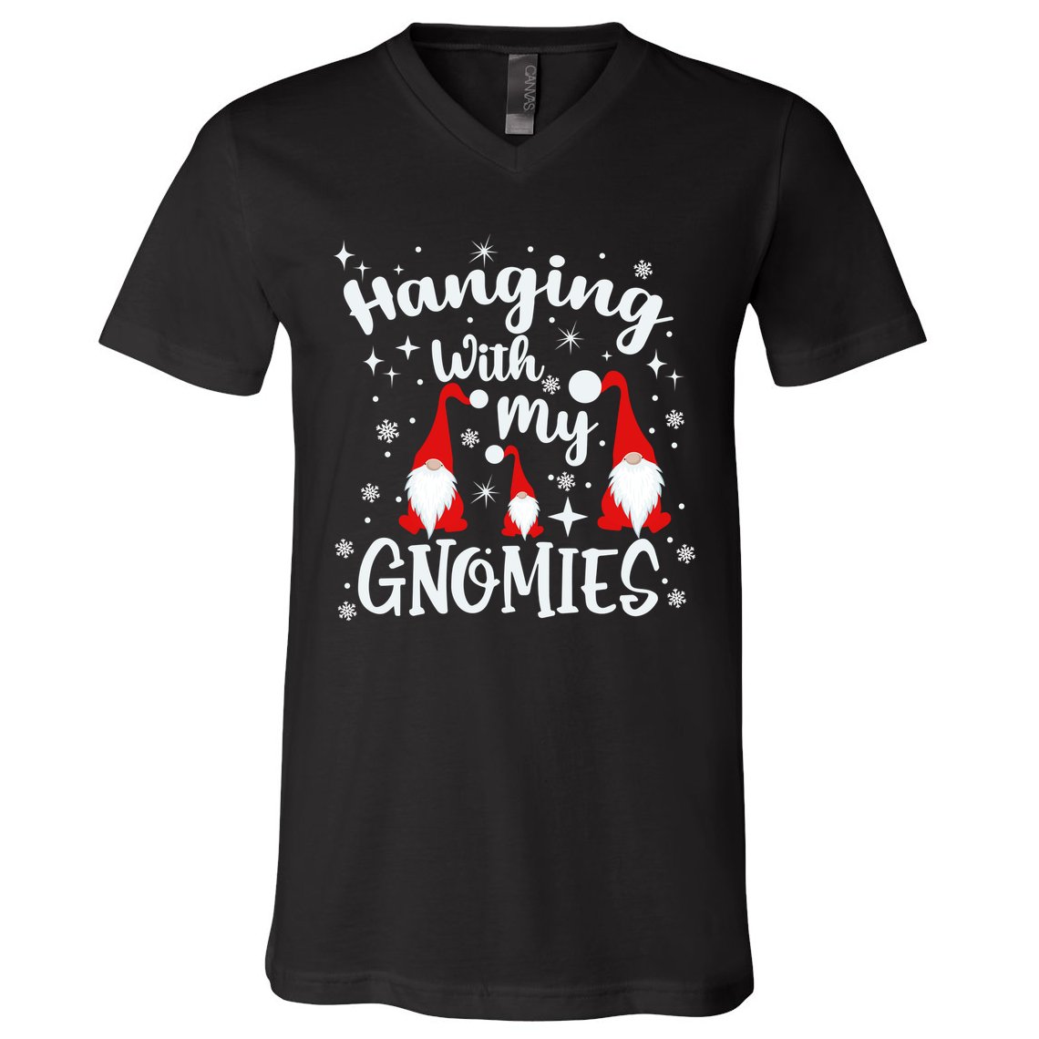 Hanging With My Gnomies Christmas Winter V-Neck T-Shirt