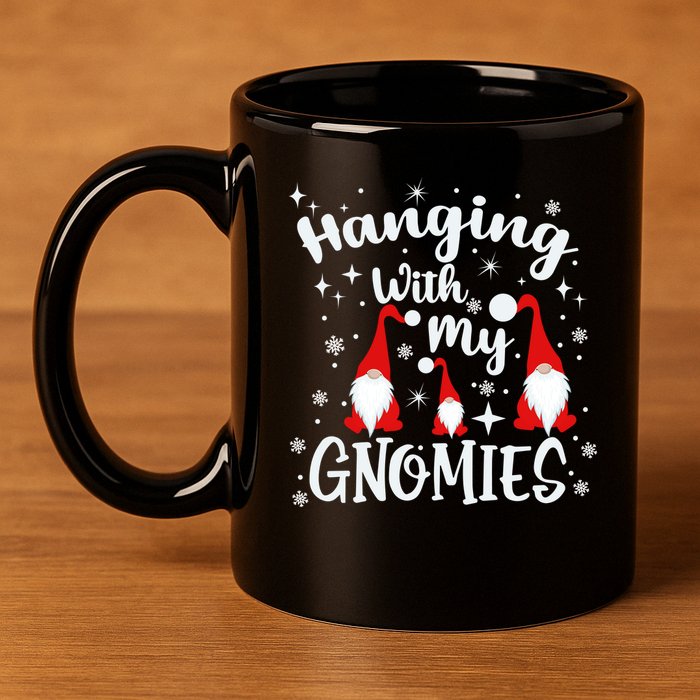 Hanging With My Gnomies Christmas Winter 11oz C Handle Ceramic Mug