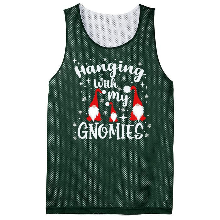 Hanging With My Gnomies Christmas Winter Mesh Reversible Basketball Jersey Tank