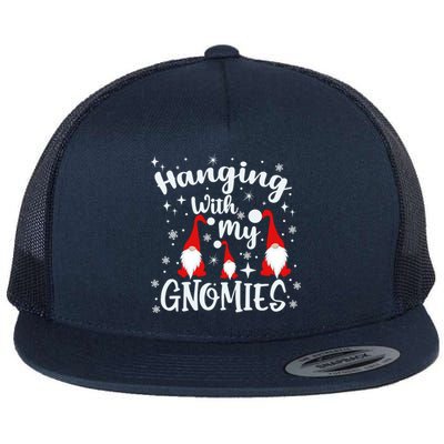 Hanging With My Gnomies Christmas Winter Flat Bill Trucker Hat