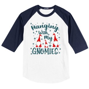 Hanging With My Gnomies Christmas Winter Baseball Sleeve Shirt