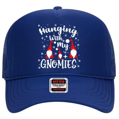 Hanging With My Gnomies Christmas Winter High Crown Mesh Back Trucker Hat