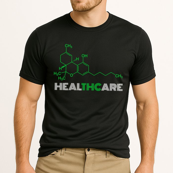 Healthcare Weed Molecule Funny Cooling Performance Crew T-Shirt