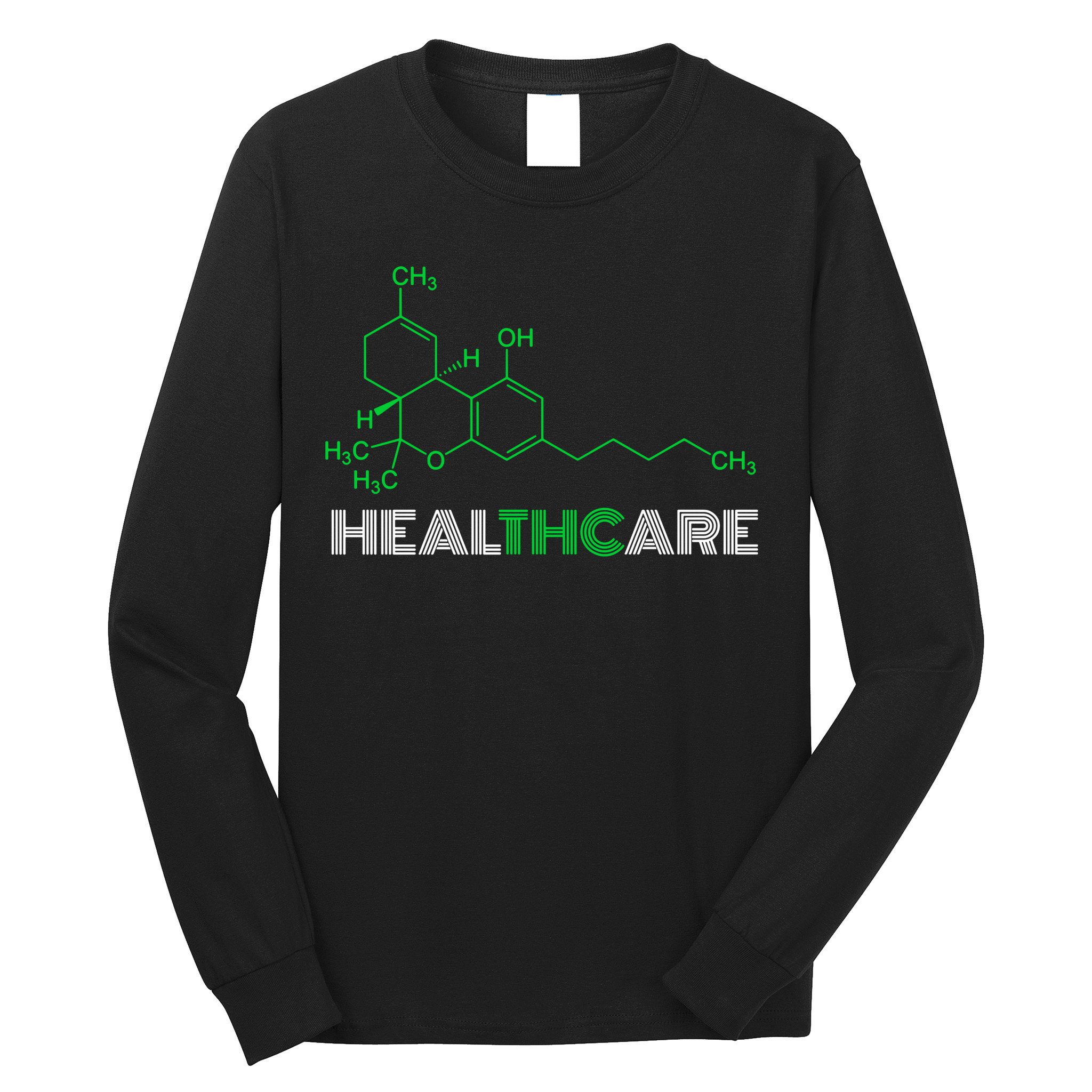 Healthcare Weed Molecule Funny Long Sleeve Shirt