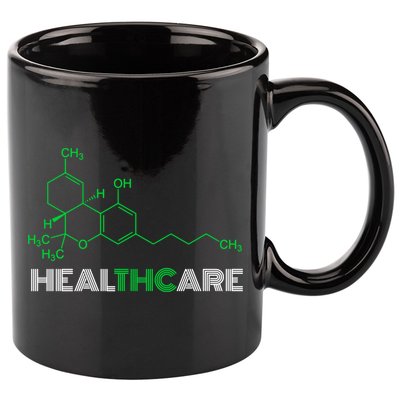 Healthcare Weed Molecule Funny 11oz C Handle Ceramic Mug