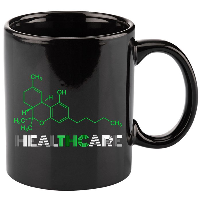 Healthcare Weed Molecule Funny 11oz C Handle Ceramic Mug