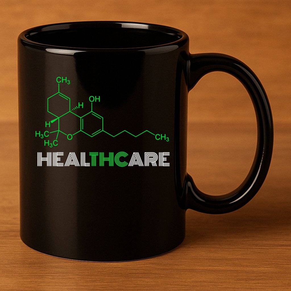 Healthcare Weed Molecule Funny 11oz C Handle Ceramic Mug