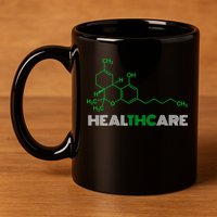 Healthcare Weed Molecule Funny 11oz C Handle Ceramic Mug