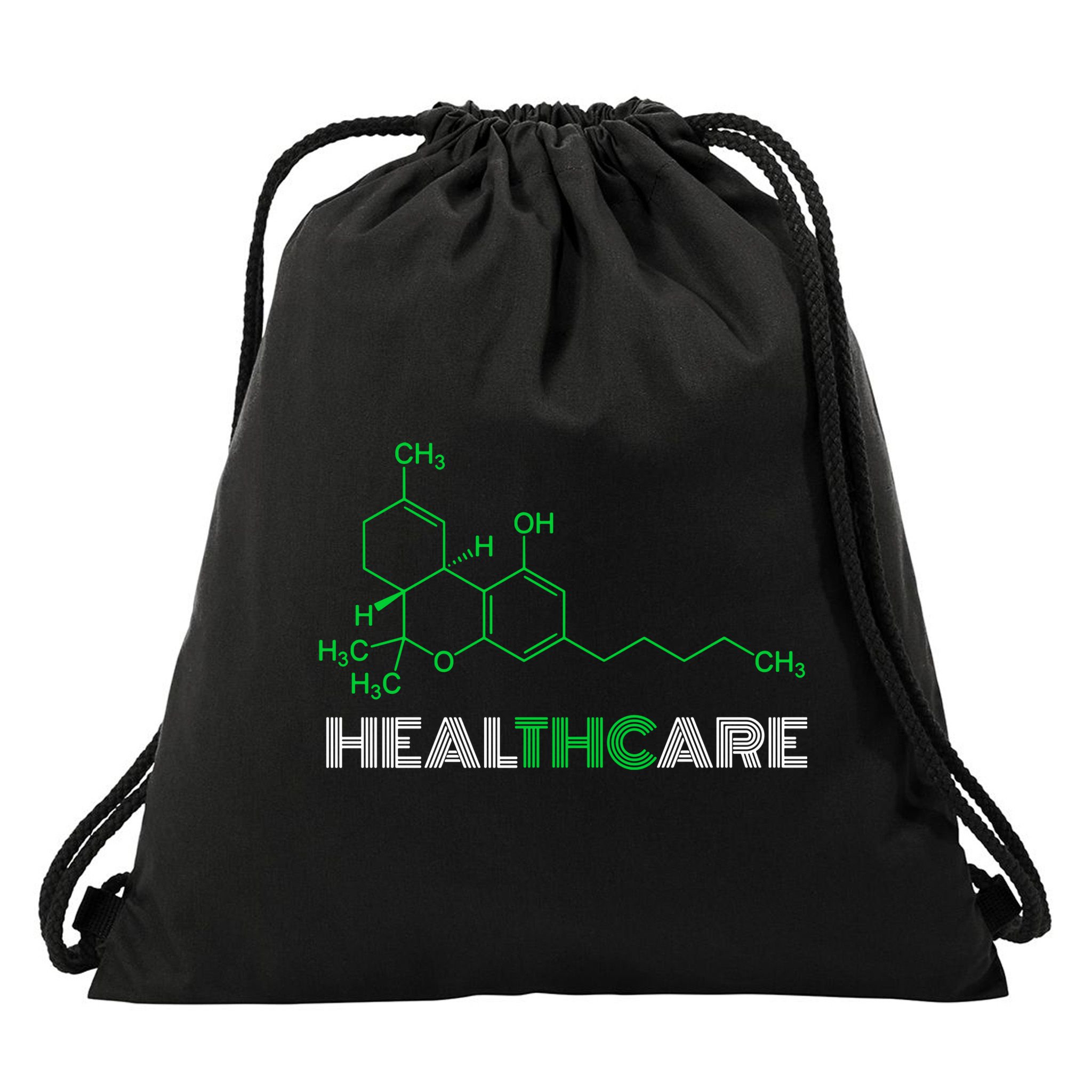 Healthcare Weed Molecule Funny Drawstring Bag