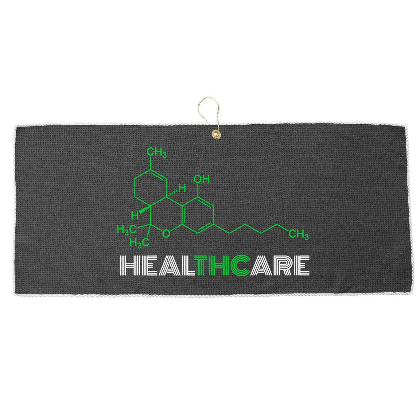 Healthcare Weed Molecule Funny Large Microfiber Waffle Golf Towel