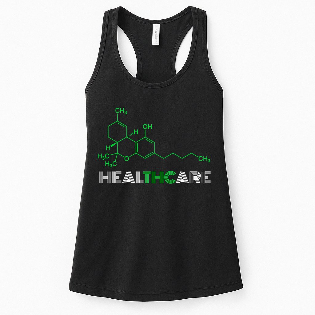 Healthcare Weed Molecule Funny Womens Tank Top