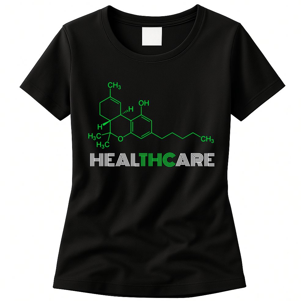 Healthcare Weed Molecule Funny Womens T-Shirt