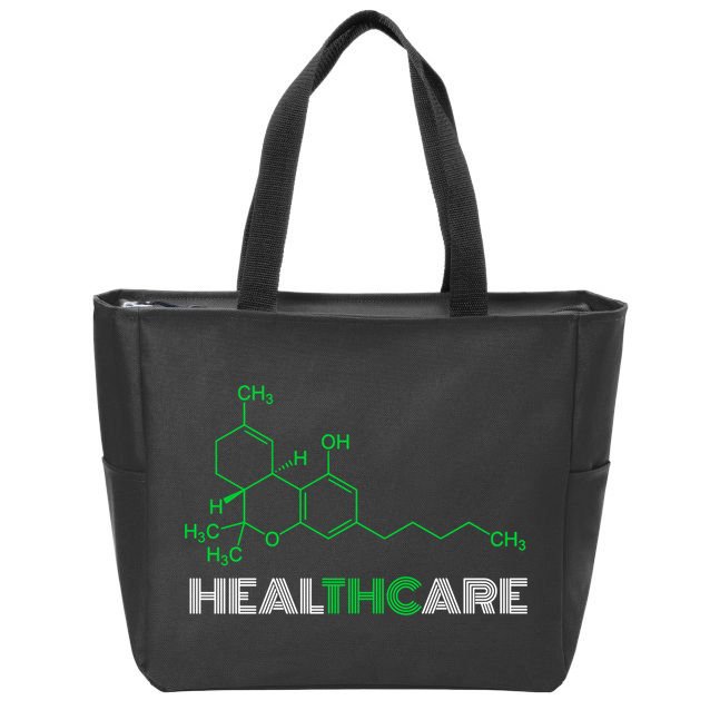 Healthcare Weed Molecule Funny Zip Tote Bag