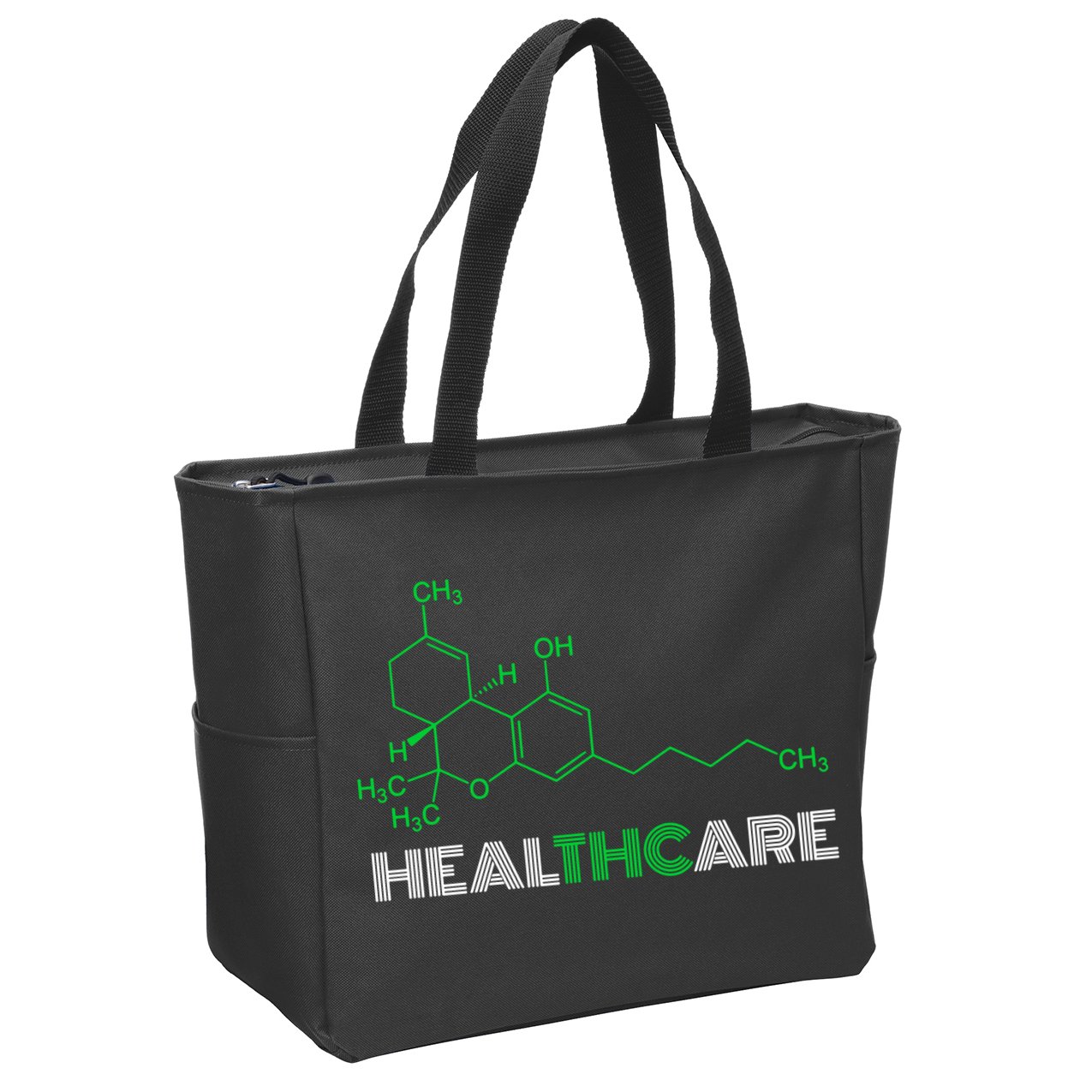 Healthcare Weed Molecule Funny Zip Tote Bag