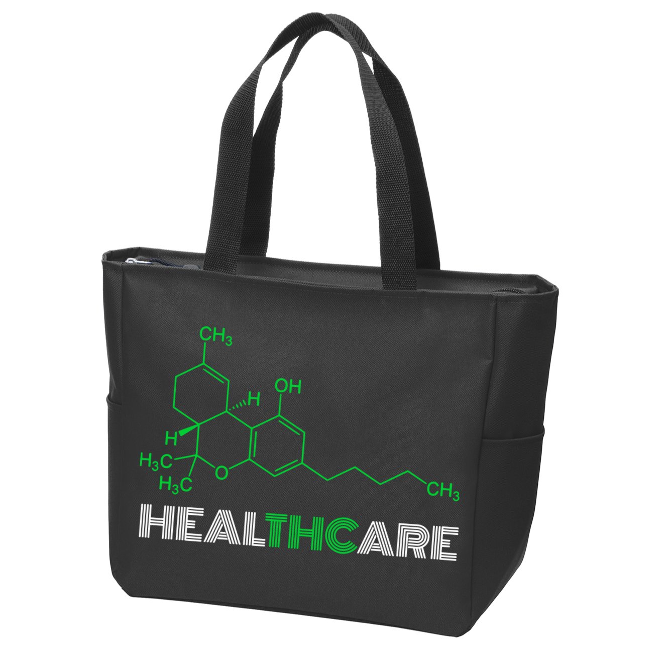 Healthcare Weed Molecule Funny Zip Tote Bag