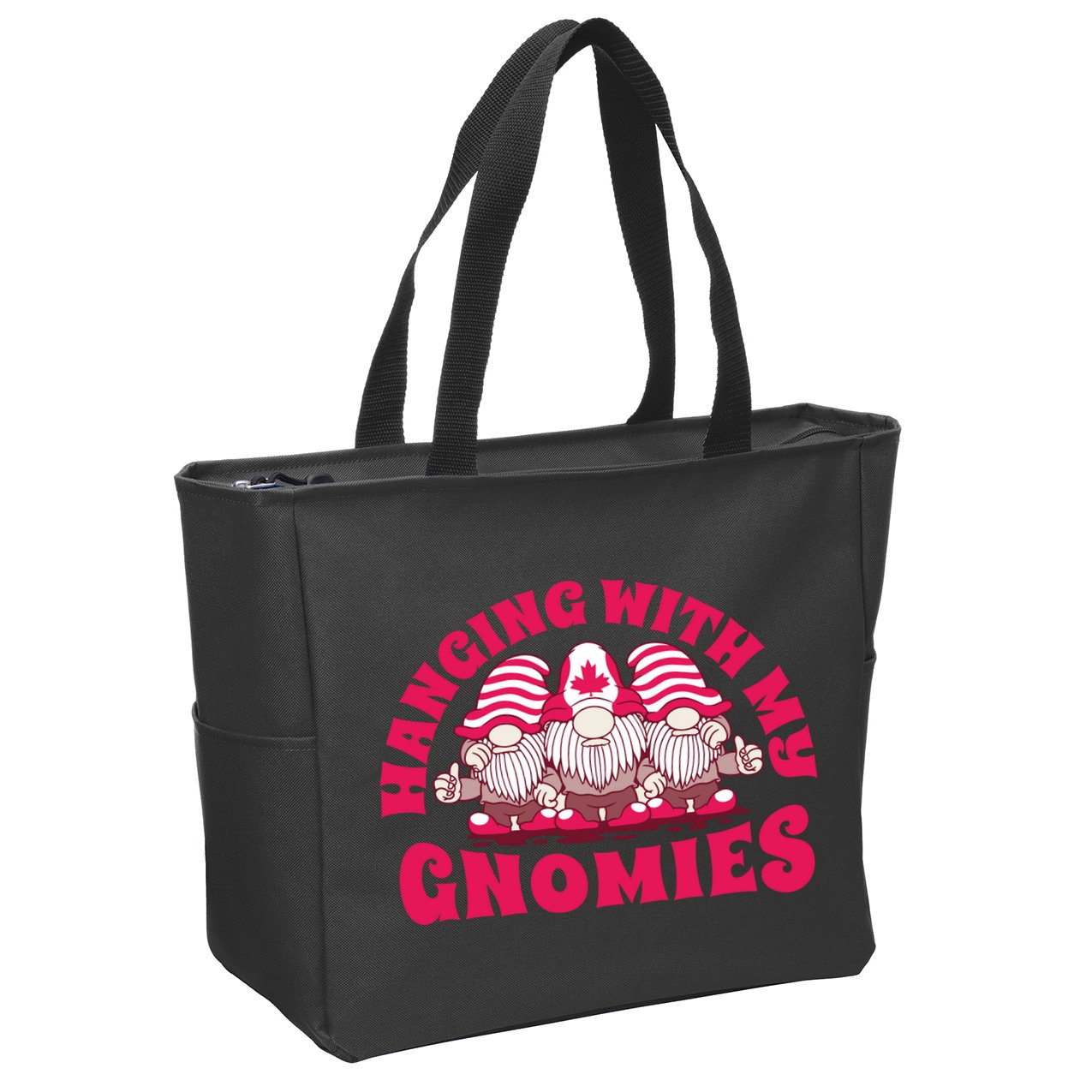 Hanging With My Gnomies Canada Zip Tote Bag