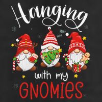 Hanging With My Gnomies Funny Christmas Gnome  7 Panel Mesh Trucker Snapback Hat