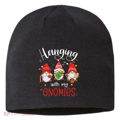 Hanging With My Gnomies Funny Christmas Gnome  Sustainable Beanie