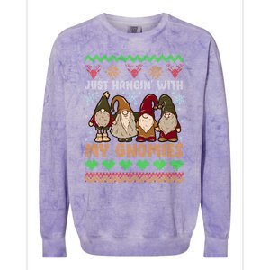 Hangin With My Gnomies Adorable Christmas Gnome Lover Great Gift Colorblast Crewneck Sweatshirt