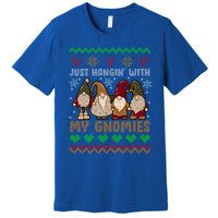 Hangin With My Gnomies Adorable Christmas Gnome Lover Great Gift Premium T-Shirt