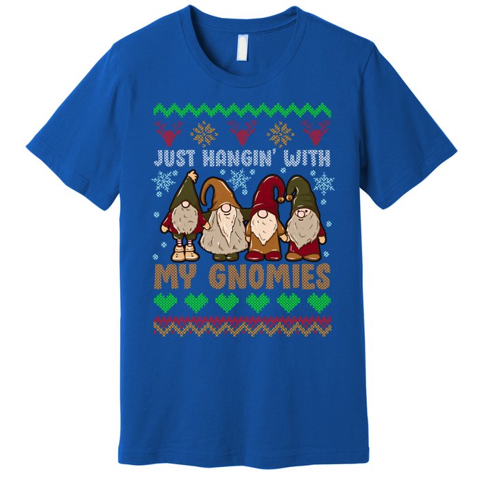 Hangin With My Gnomies Adorable Christmas Gnome Lover Great Gift Premium T-Shirt