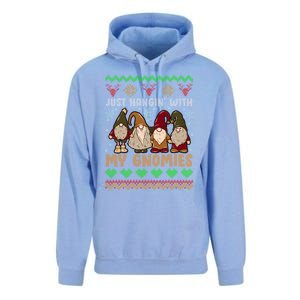 Hangin With My Gnomies Adorable Christmas Gnome Lover Great Gift Unisex Surf Hoodie