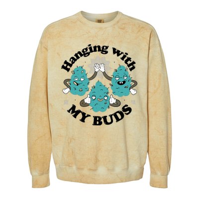 Hanging With My Buds Funny Marijuana Colorblast Crewneck Sweatshirt