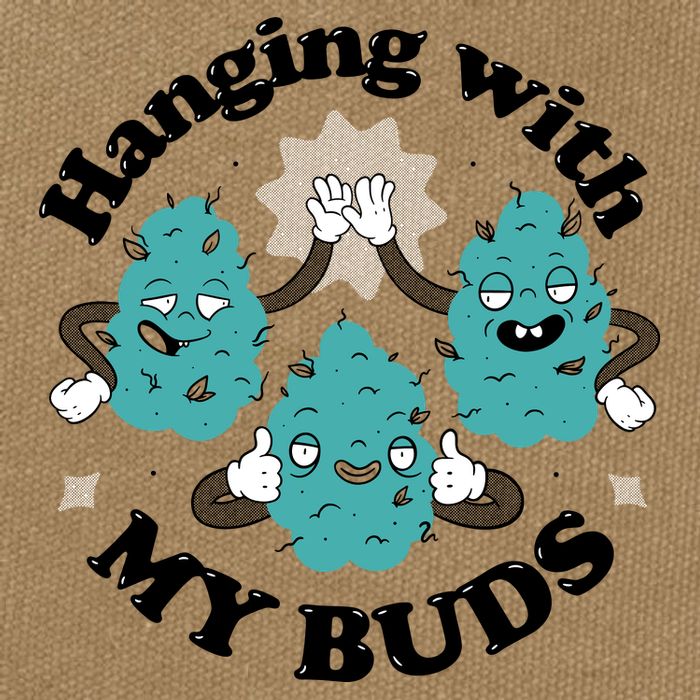 Hanging With My Buds Funny Marijuana Cotton Canvas Backpack