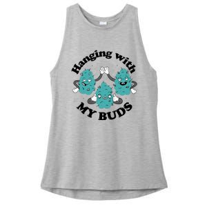 Hanging With My Buds Funny Marijuana Ladies PosiCharge Tri-Blend Wicking Tank