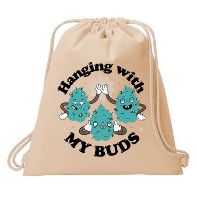 Hanging With My Buds Funny Marijuana Drawstring Bag