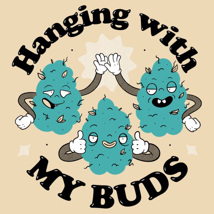 Hanging With My Buds Funny Marijuana Zip Tote Bag