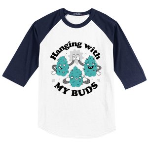 Hanging With My Buds Funny Marijuana Baseball Sleeve Shirt