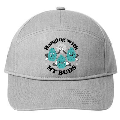 Hanging With My Buds Funny Marijuana 7-Panel Snapback Hat