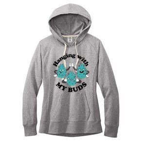 Hanging With My Buds Funny Marijuana Women's Fleece Hoodie