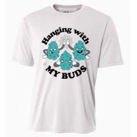 Hanging With My Buds Funny Marijuana Cooling Performance Crew T-Shirt