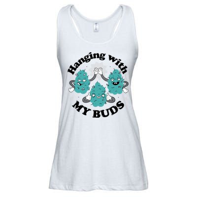Hanging With My Buds Funny Marijuana Ladies Essential Flowy Tank